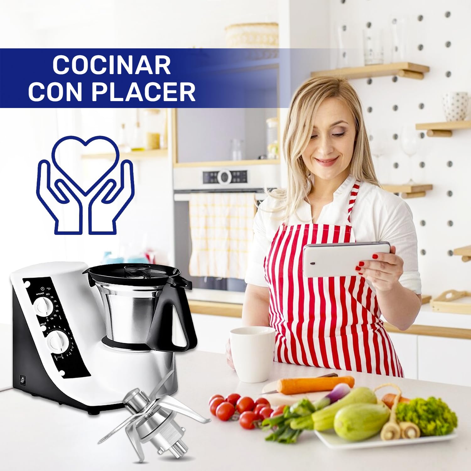 Juego de Cuchillas y Junta para Vorwerk Thermomix TM21 Robot de Cocina