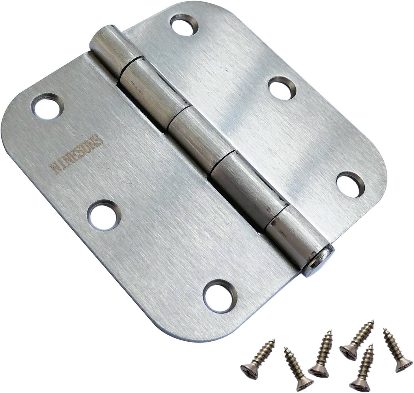 18 Pack Door Hinges 3 1/2 Inch - Matte Silver Silent Hinges for Doors - 5/8" Radius Round Corners for All Interior Doors - Removable Pin Design for Easy Installation and Maintenance