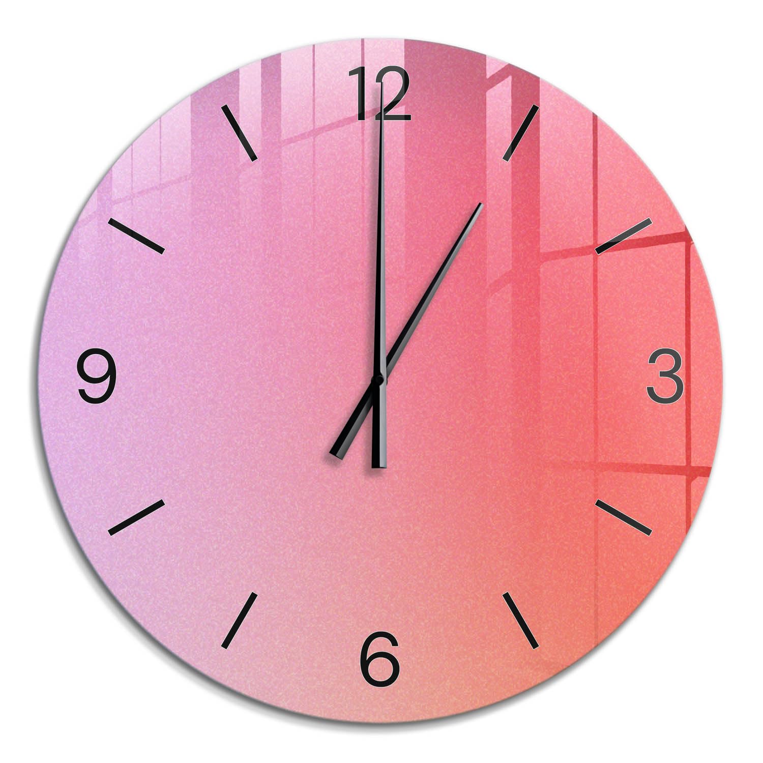 Horloge Murale Élégante en Verre Ø 60 cm | Aiguilles Noires | Ronde