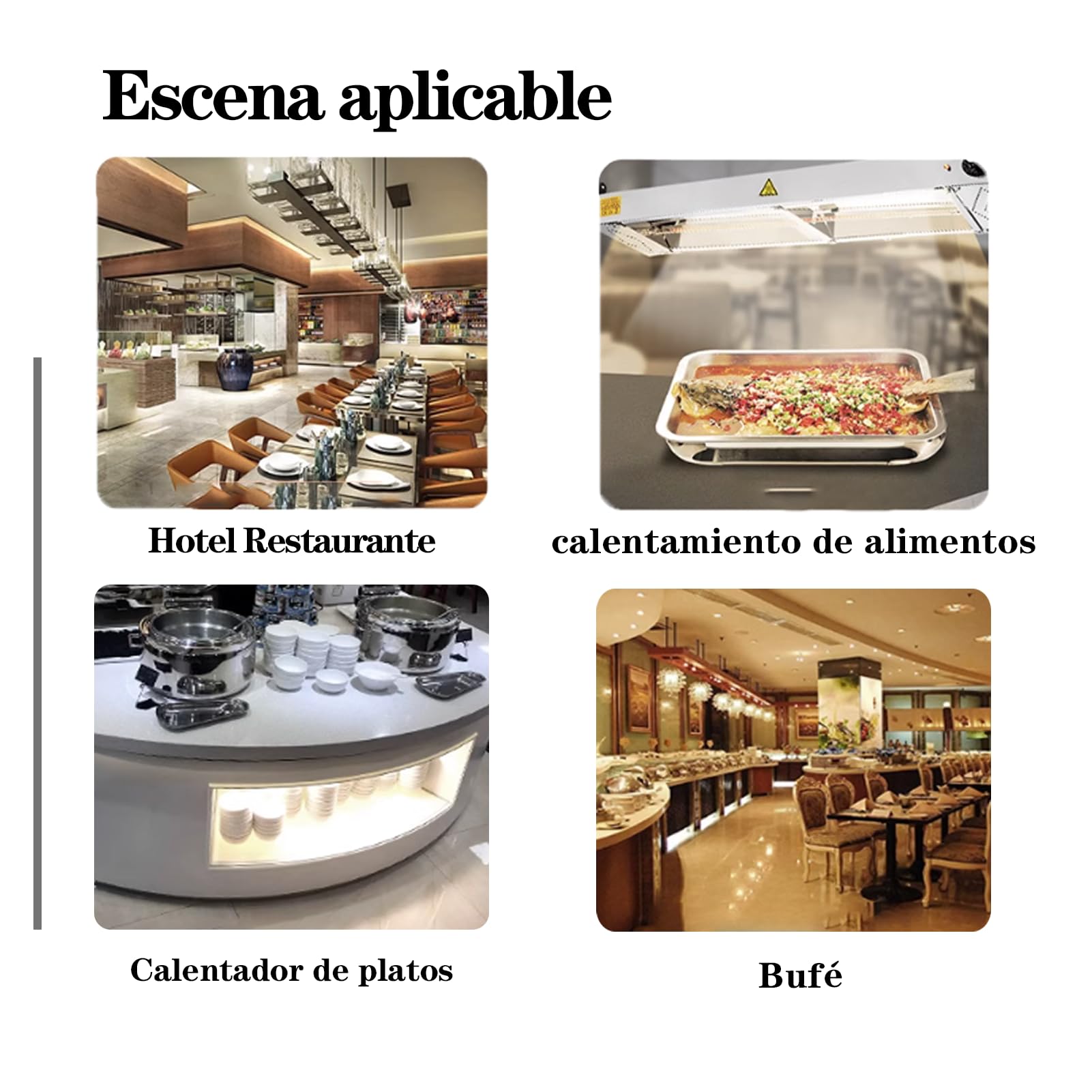 Lampara Calor Cocina, Temperatura Ajustable 30-80℃(120cm) | Suspension Lampara de Calor Alimentos para Cocina, Restaurant, Acero Inoxidable Lampara Calienta Platos Cocina y Buffets
