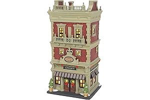 Dept 56 Christmas in the City Uptown Chess Club Lit Building