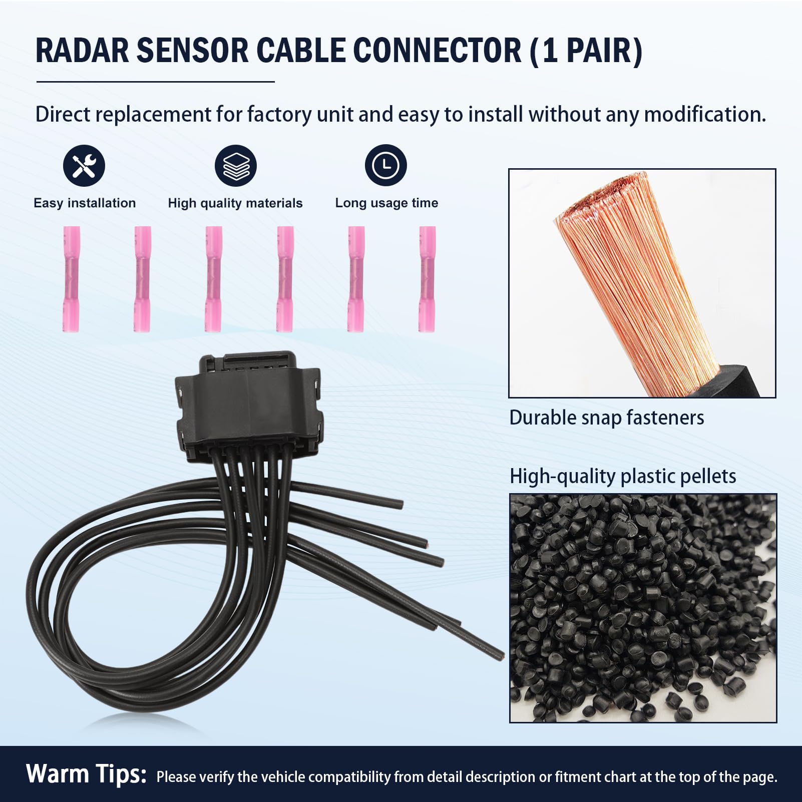Radarsensor Kabelstecker und Kabelbaumsatz passend für AMG C190 CLA C117 CLS W218 C257 C218 E Klasse W213 S213 A238 C238 S Klasse W222 A0009059707 A0009058802