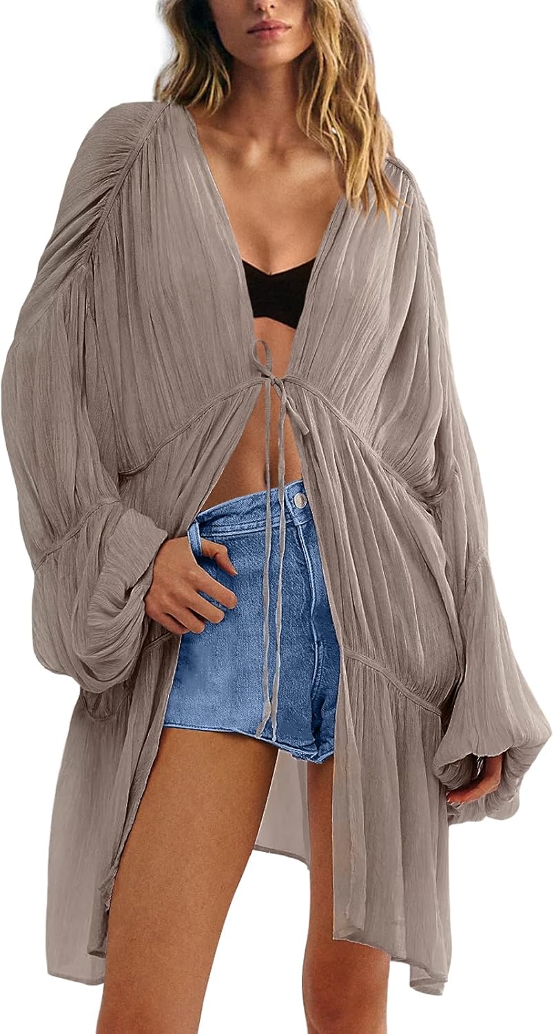 Womens Swimsuit Coverup Kimono Cardigans Beach Cover Ups Long Sleeve Bathing Suit Cover Up Casual Vacation Outfits