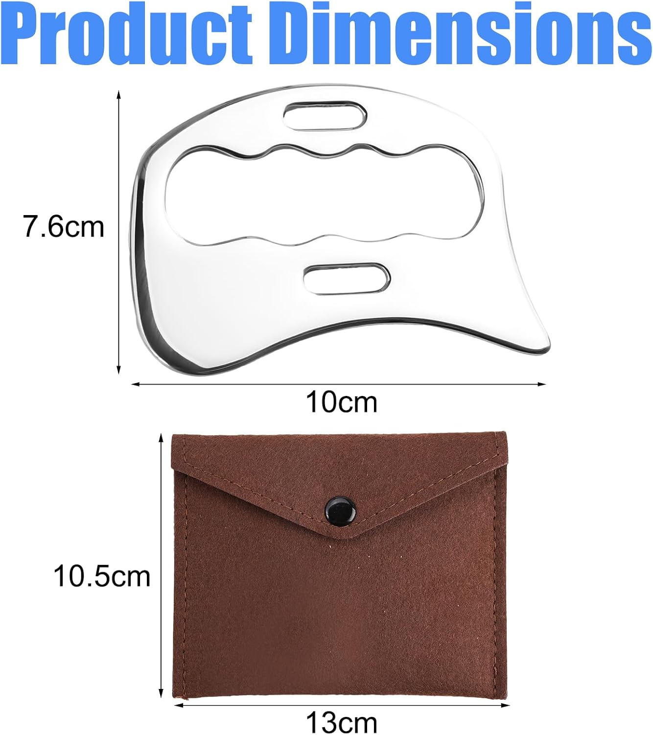 Gua Sha Stainless Steel Scraper with Storage Bag image 2
