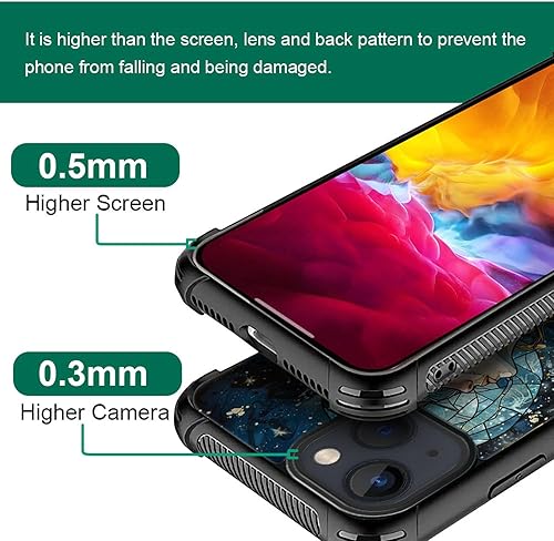 Vista 9 de Case for iPhone 15 Plus - Stained Glass Mosaic Fiesta Fun Case with Tempered Glass Back and Soft Silicone TPU Shock Protection