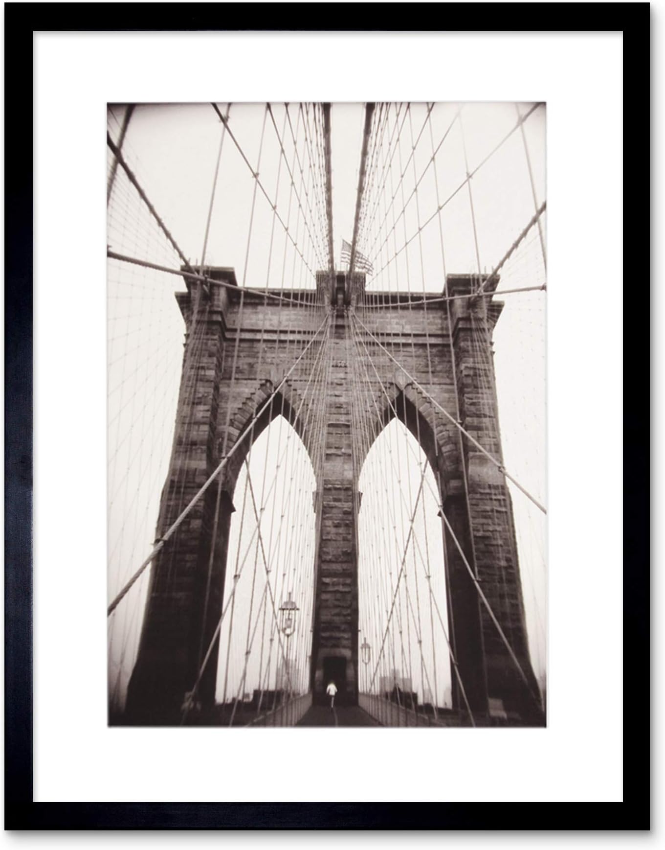 Photograph Black White RAY HENDERS Brooklyn Bridge Framed Art Print B12X9954