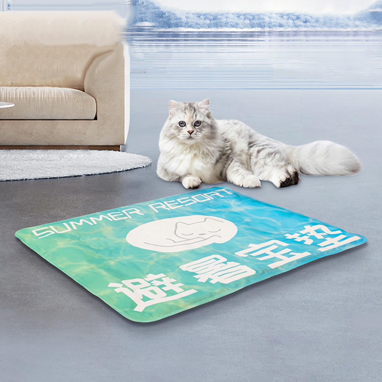 Alfombra Enfriadora para Mascotas Colchón para Perros Manta para Gatos Cama para Mascotas Resistente al Agua y en PVC Adecuada para Uso en
