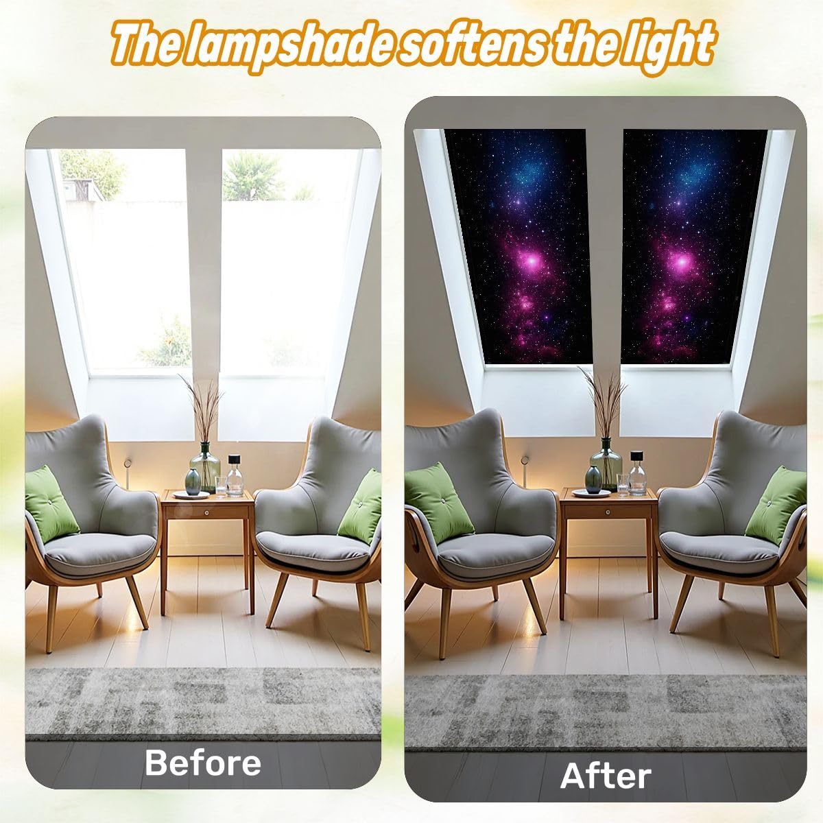 Fluorescent Light Covers for Ceiling Lights Beautiful Purple Nebula Space Easy to Install Magnetic Light Filter for Classroom Office Hospitals School Home Decor
