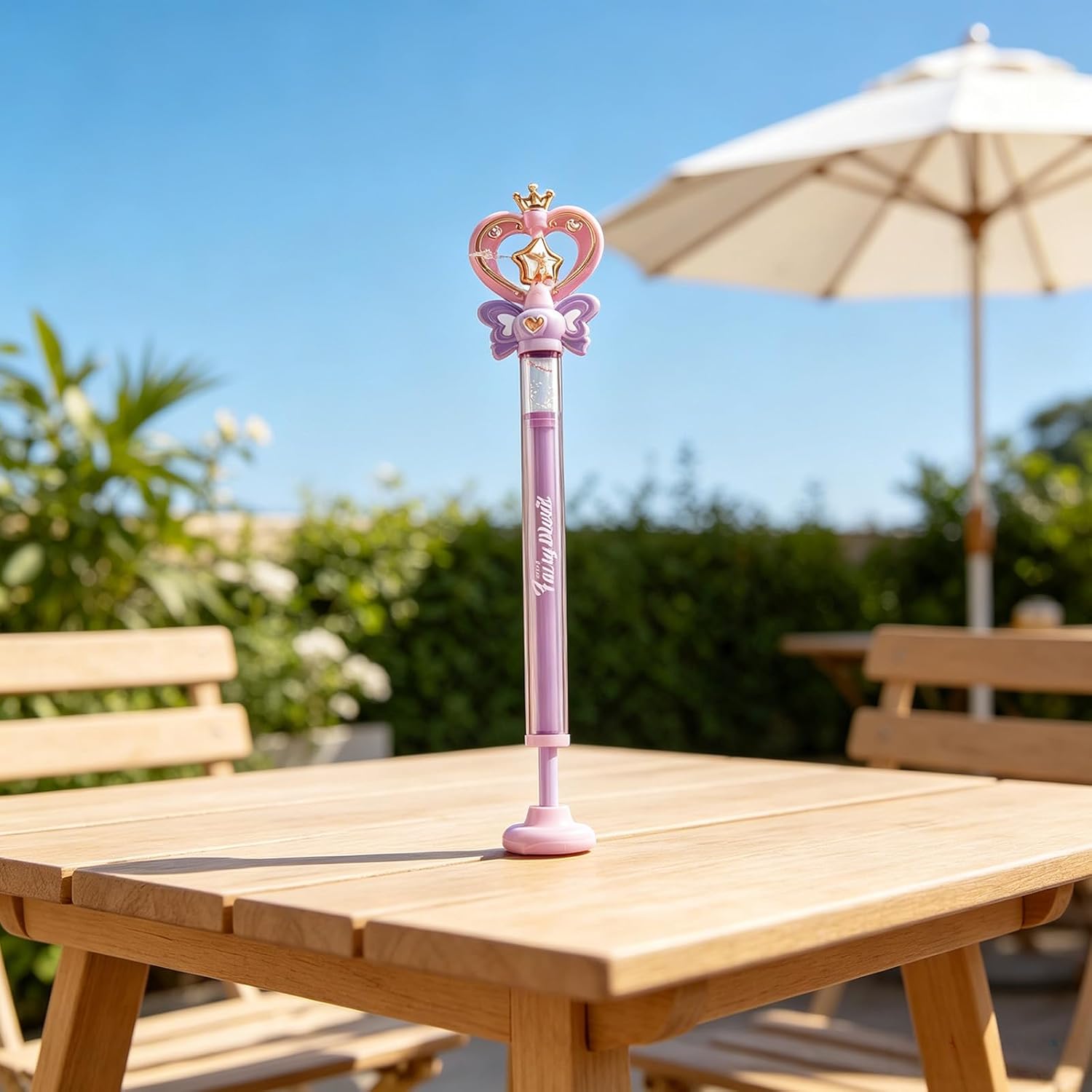 Water Toy Wand Set of 2, Princess Themed Handheld Pretend Play Toy for Party Activities and Shared Use Water Play Wand Princess Themed Handheld Pretend Party Fun Outdoor Crown Interactive Family