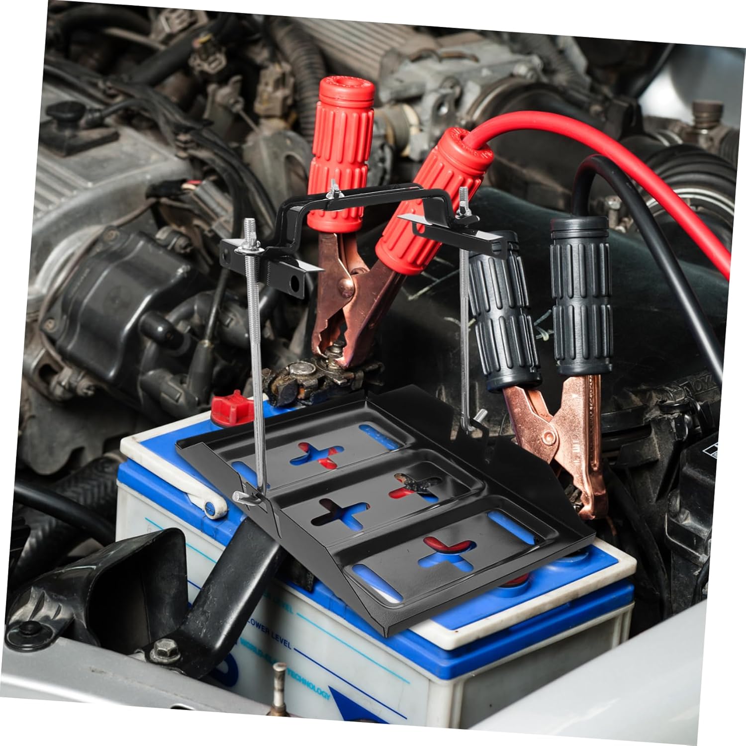 Car Battery Holder Bracket Metal Battery Tray Bracket Clamp for Auto Boat Adjustable Clamp for Mounting Kit