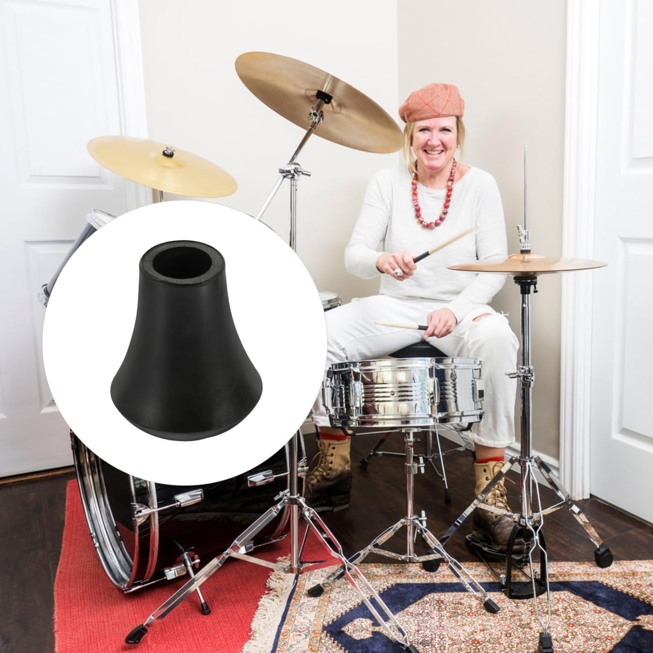 Alasum Drum Floor Protectors Rubber Feet for Drum Kit Stands 10 Pack Anti Skid Leg Protectors Percussion Instrument Accessories Easy Installation