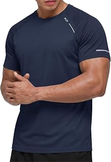 Comdecevis Men's Dry Fit Moisture Wicking Performance Workout T-Shirts | Soft and stretchy, quick dry, UPF 50+ sun, breathable cooling, mesh raglan sleeves, gym, running, athletic, fitness tops
