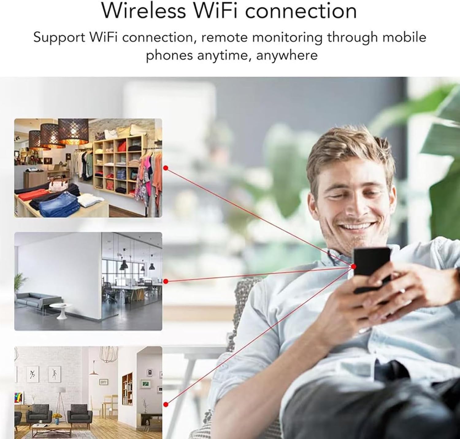 Wireless WiFi connection for remote monitoring in various locations