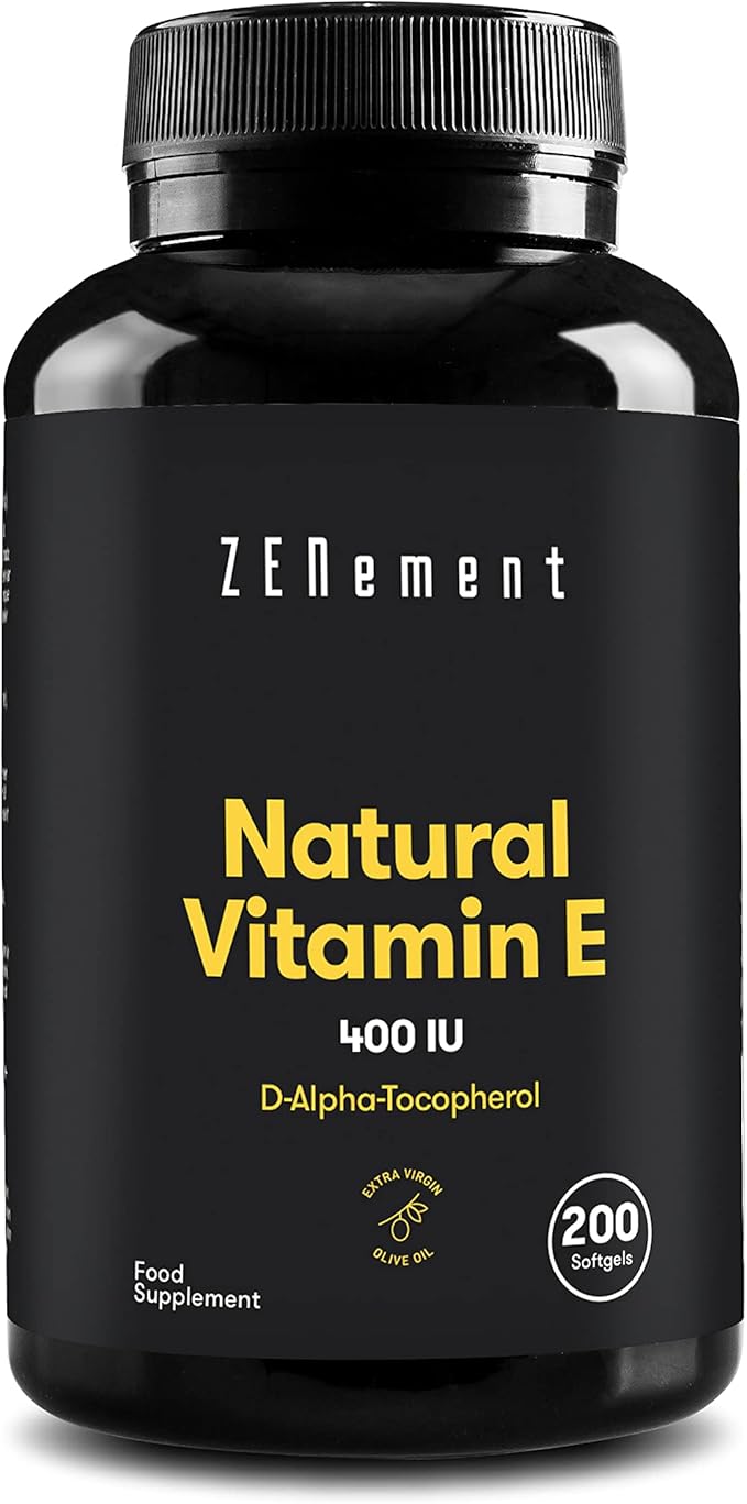 Natural Vitamin E 400 IU, (DAlphaTocopherol), 200 Softgels with