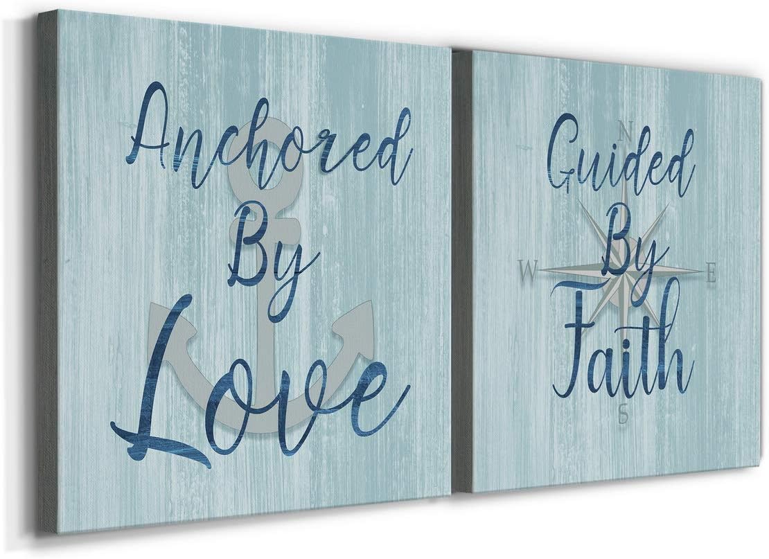 Renditions Gallery Anchored by Love and Guided by Faith Wall Art, Premium Gallery Wrapped Canvas Decor, Ready to Hang, 16 in H x 16 in W, Made in America Print image 2