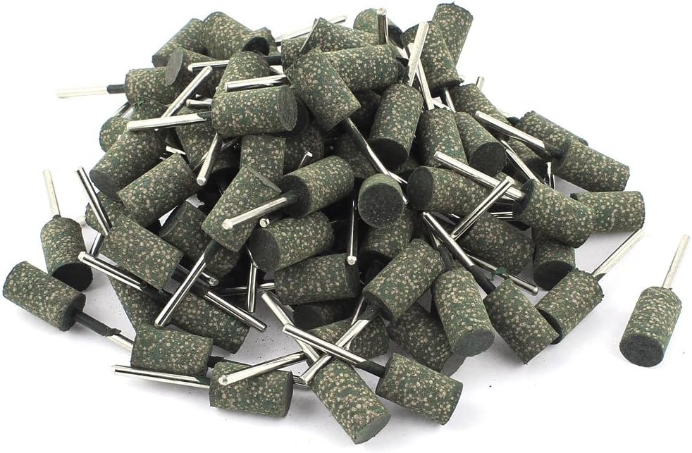 Aexit 3mm Drill Hole Abrasives 12mm Wheel Cylinder Head Rubber Abrasive Mounted Point 100 Pcs Model:36as488qo665
