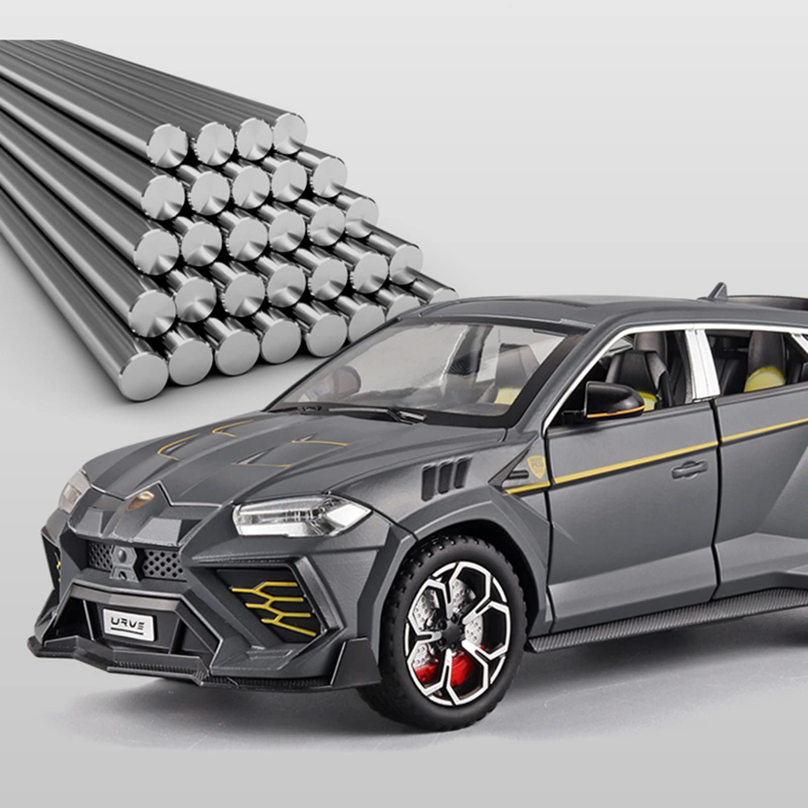 Lamborghini Urus A Escala 1:24 De Fundición A Presión – Coche De Juguete Con Sonido, Luces Y Función De Retroceso, En Dorado, Ideal Para Coleccionistas