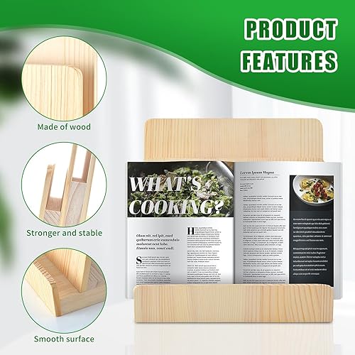 Miniatura 3 de DOSTATNI Organizador de literatura de madera de pino de 3 niveles y soporte de exhibición de tarjetas, 8.5 x 11 pulgadas para escritorio