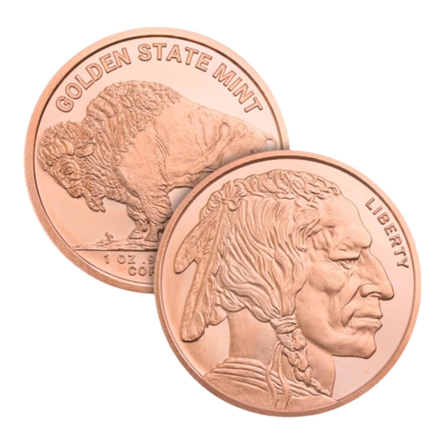 1 oz Copper Buffalo Round with Protective Capsule