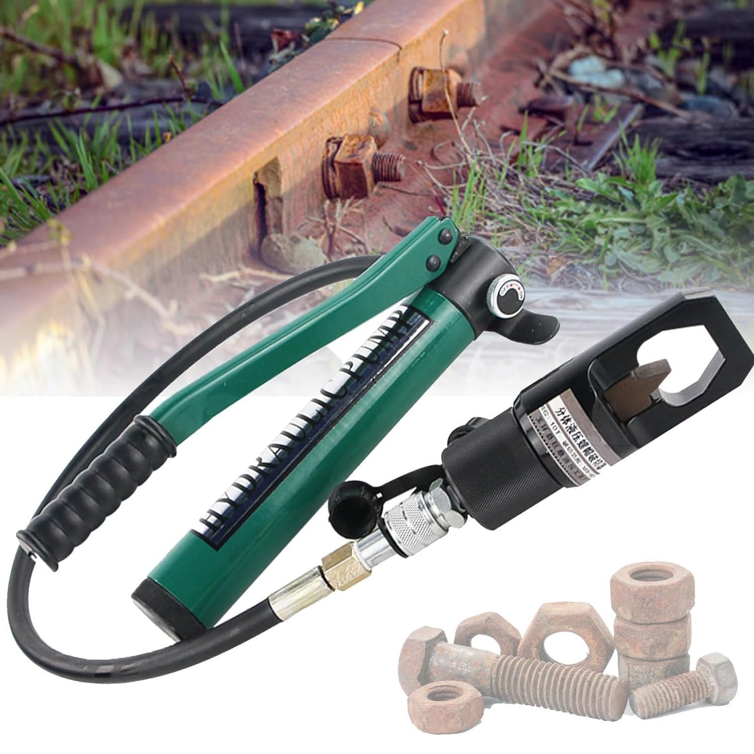 LINCYS Split Type Hydraulic Nut Cutter, Hydraulic Nut Splitter, Nut Breaker Cutter Split Type (12/16 Ton), with Hand Pump, High Strength, for Removing Rusty Screws Bolt,FYP-41