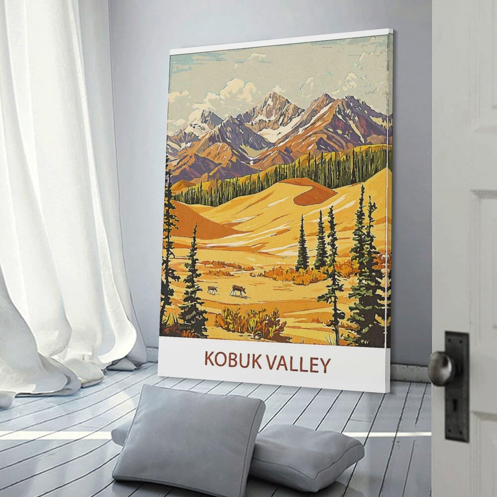 Junmoney Kobruk Valley Landscape Room Decor Wall Art 20x30inch(50x75cm), for Bedroom Walls, Guest Spaces Or Lounges, An Easy Wall Refresh for Bedrooms