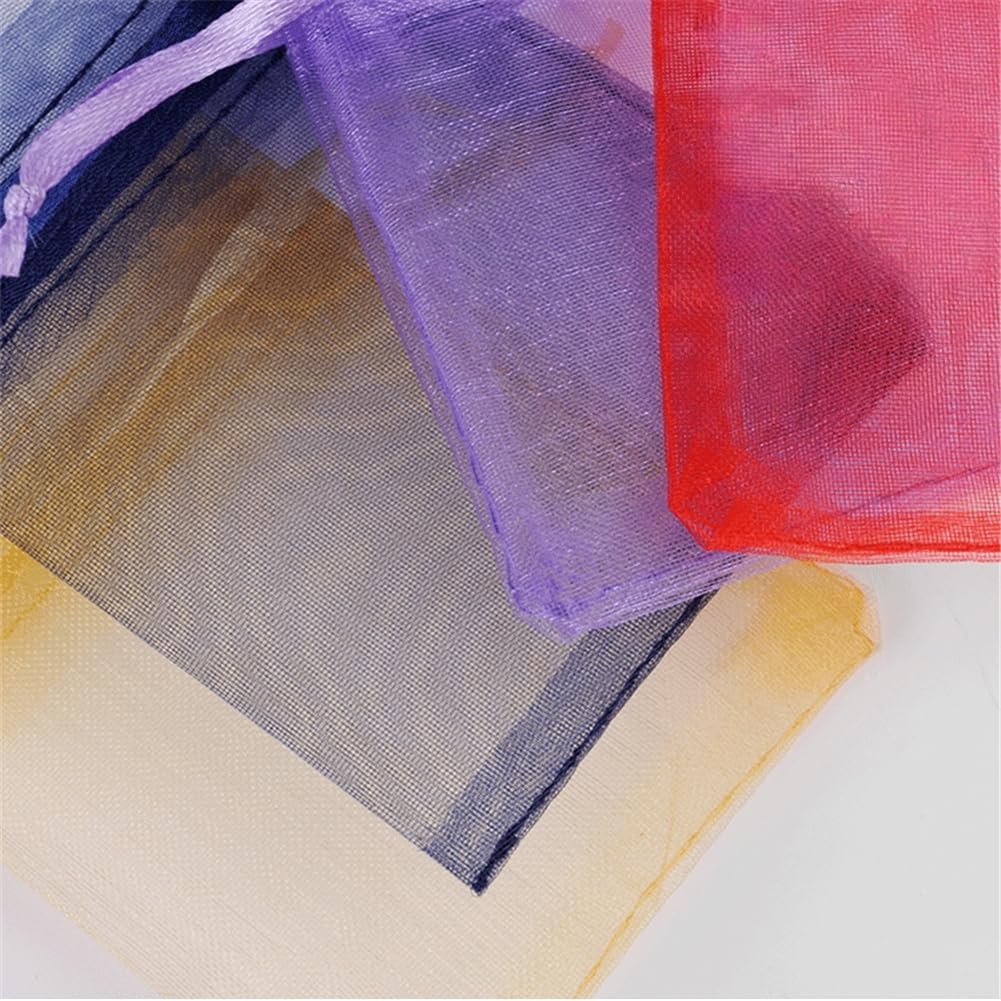 Lot de 140 sachets en organza 20 x 30 cm – Sacs cadeaux avec cordon de serrage - Petits sachets en organza à remplir - Sachets de lavande - Sacs cadeaux pour mariage, fête et Noël (bleu lac)