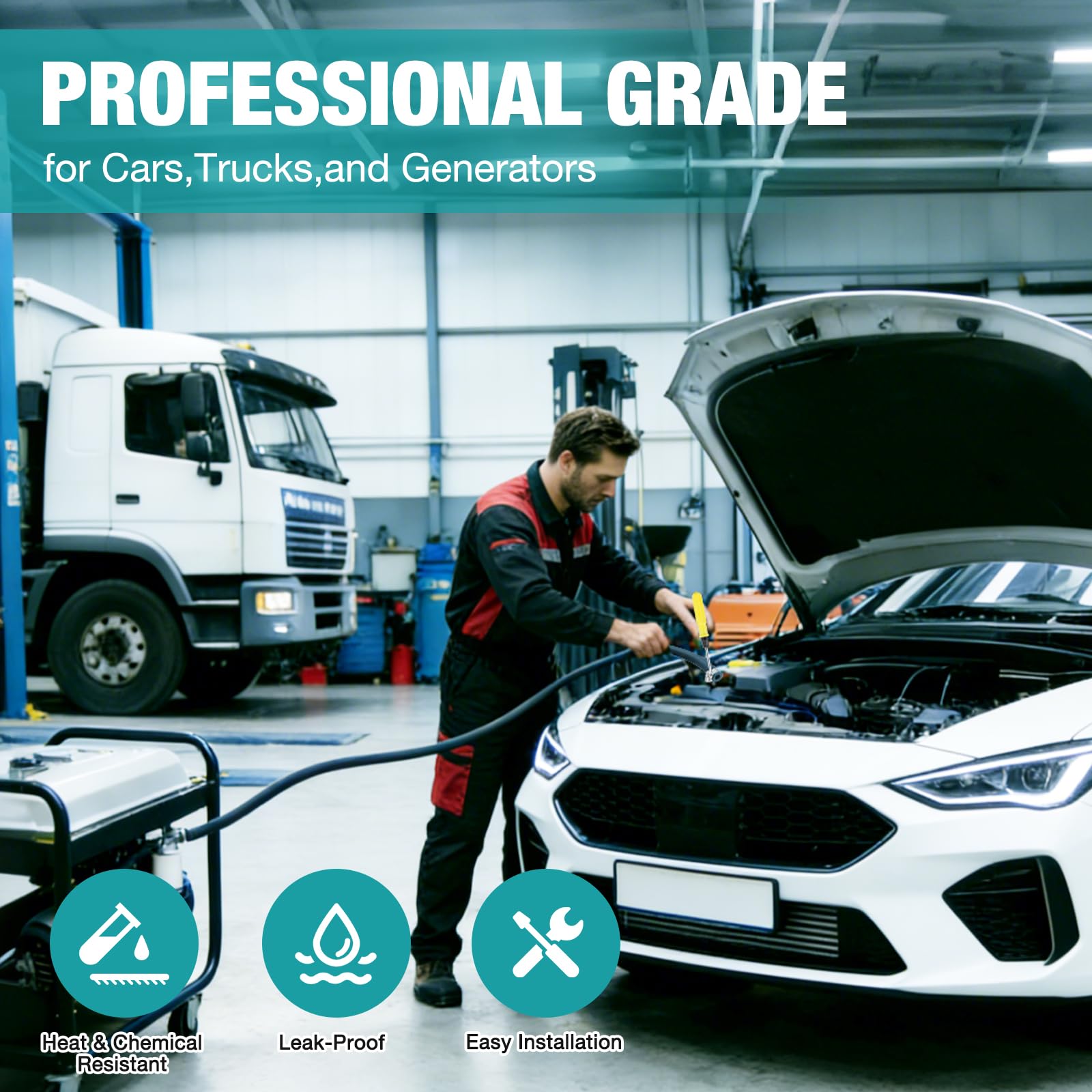 1M Fuel Pipe Kit Upgrade NBR 6MM Fuel Hose with Screwdriver, 10 Clamps & 2 Filters Fuel Line Hose for Cars, Trucks, Lawn Mower Diesel Heater Fuel Line, Heat & Chemical Resistant for Fixes - 4