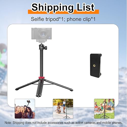 Miniatura 7 de O'woda Trípode de palo selfie de 52.5 pulgadas con soporte para teléfono móvil para GoPro Hero 11 10 9 8 7 6 5 4, DJI Osmo Action, accesorios