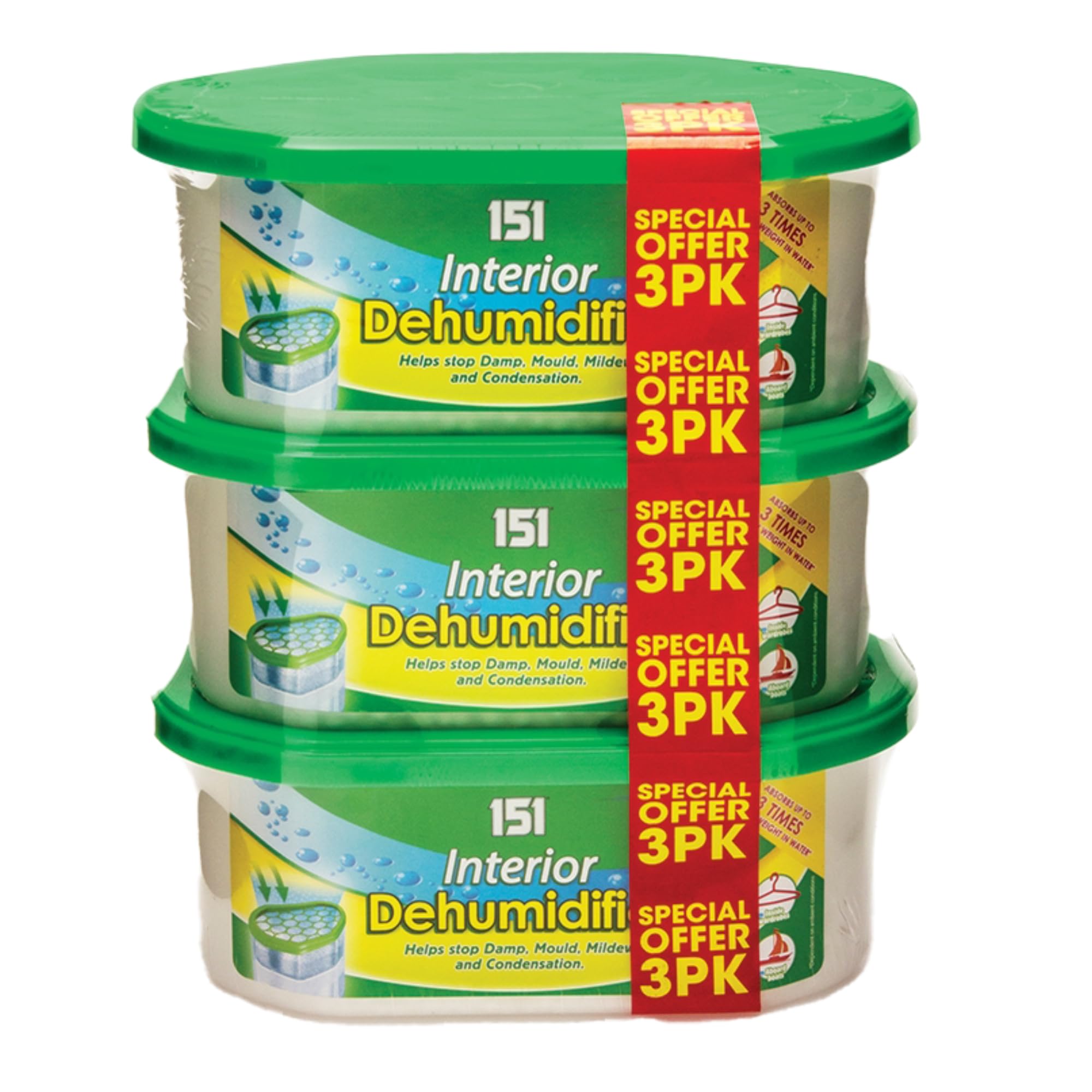 151® INTERIOR DEHUMIDIFIER 3 X 250ML PACKS FRAGRANCE FREE