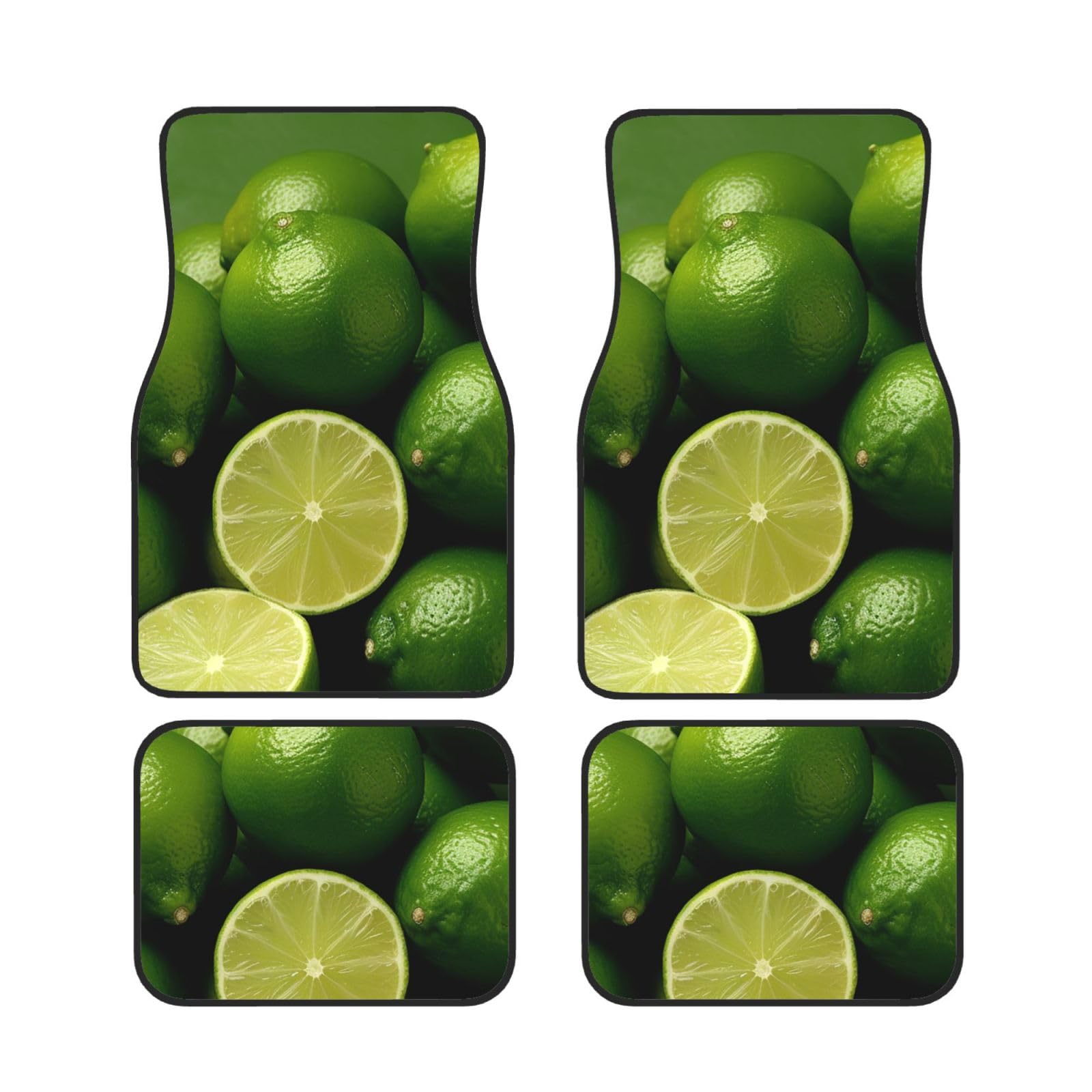 Couleur Néon Vert Citron Vif,Lot De 4 Tapis De Sol Pour