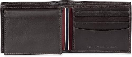 Vista 73 de Tommy Hilfiger Cartera de piel auténtica para hombre con ventana de identificación y múltiples ranuras para tarjetas Negro Cambridge