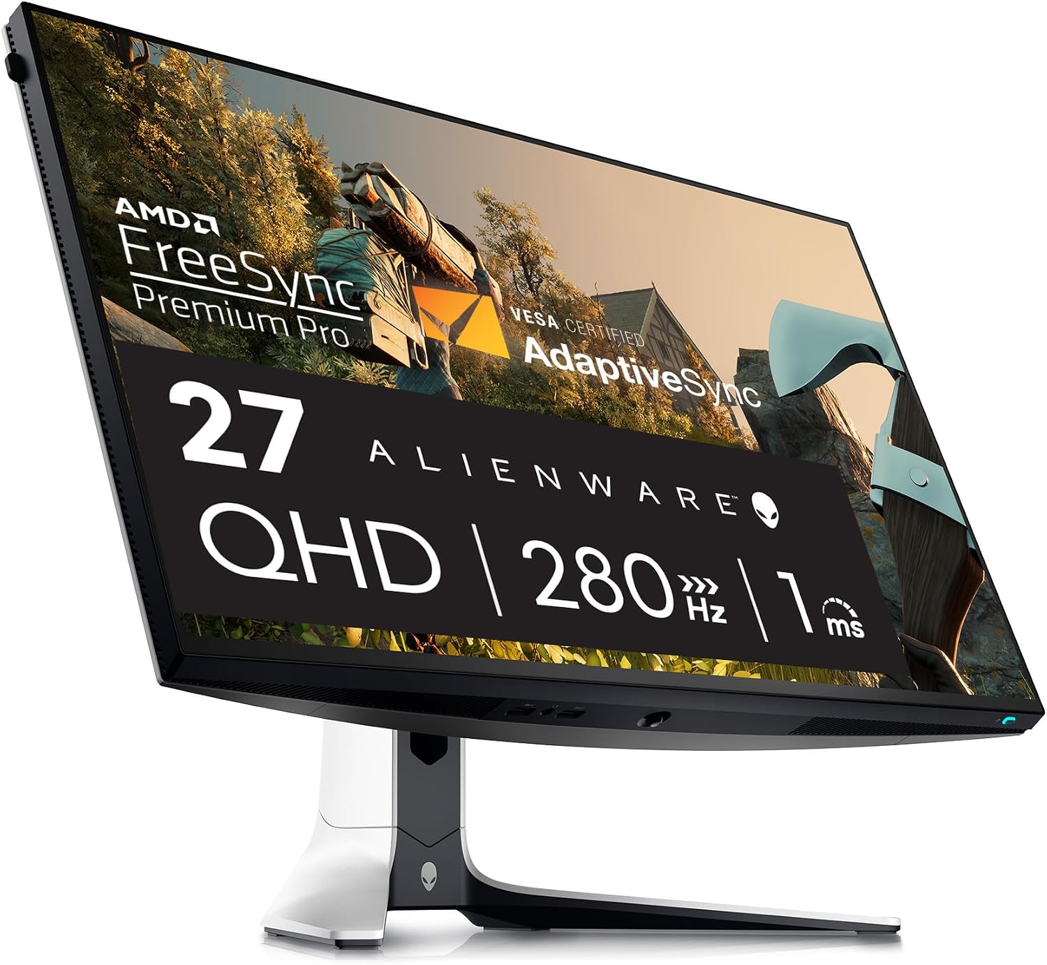 AW2723DF Gaming Monitor - 27-inch (2560 x 1440) 240Hz Display (DP 1.4), 1ms Response Time, NVIDIA G-Sync, Preset OSD Modes, Height/Tilt/Swivel/Pivot Adjustability - Lunar Light