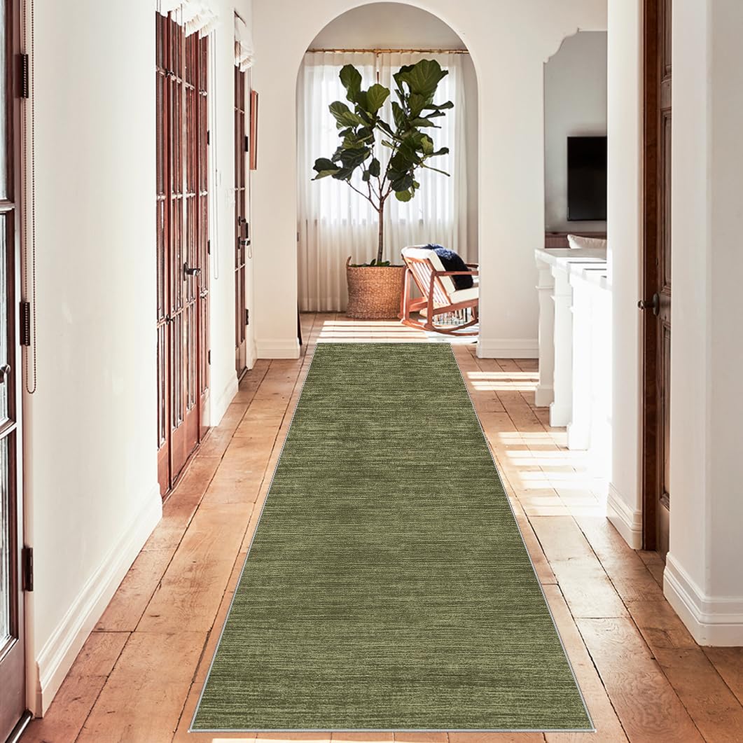 Tappeto Passatoia per Corridoio Moderno Tappeto per Cucina Antiscivolo Tappeto Ingresso Corridoio Lavabile 80 x 180 cm Tappeti Cucina Tappeto Runner per Cucina, Bagno, Soggiorno, Verde