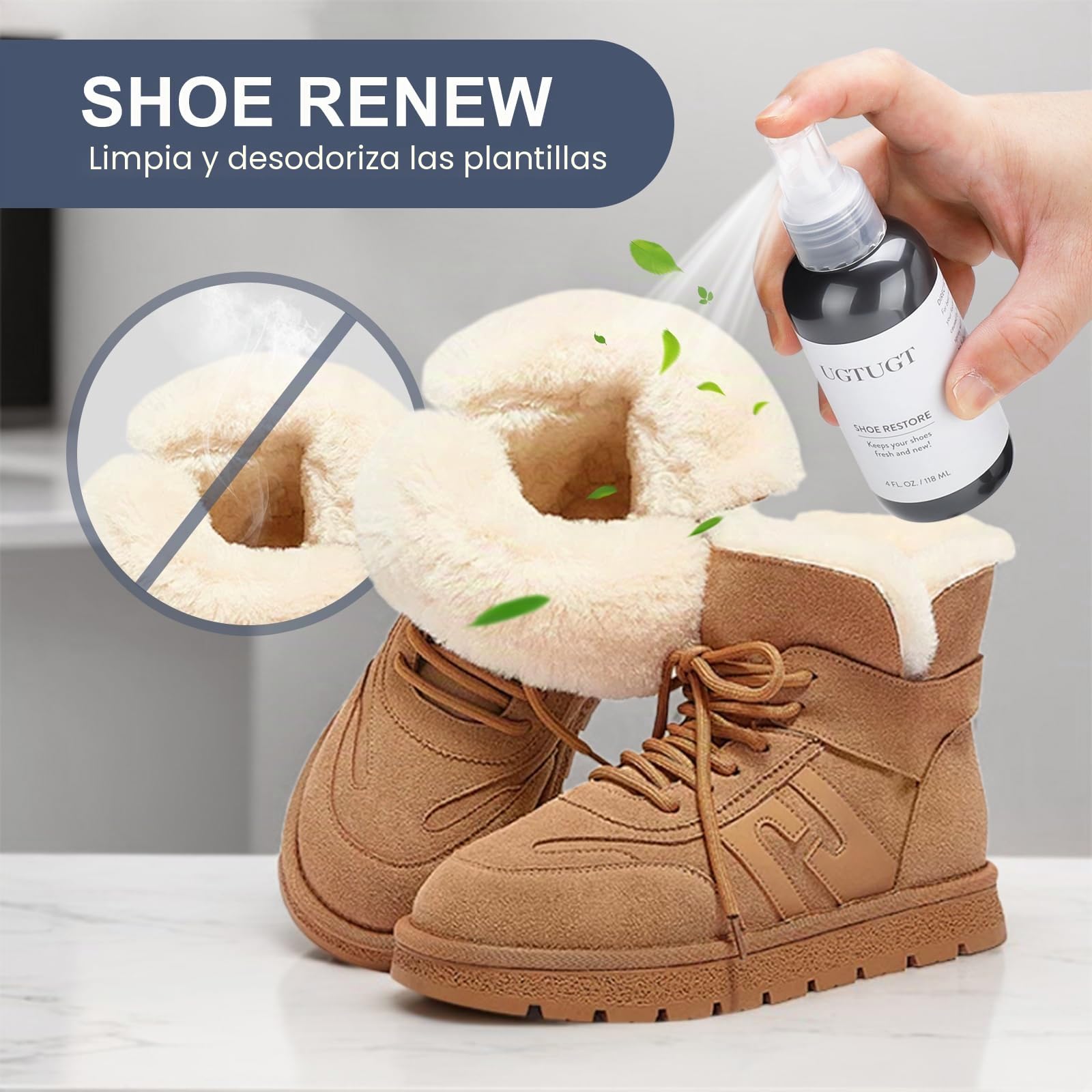 Kit de cuidado de zapatos de piel de oveja y gamuza para Uggs impermeabilizante, solución de limpieza profunda, protector de zapatos Spary para botas Uggs, kit de cuidado para pantuflas Uggs