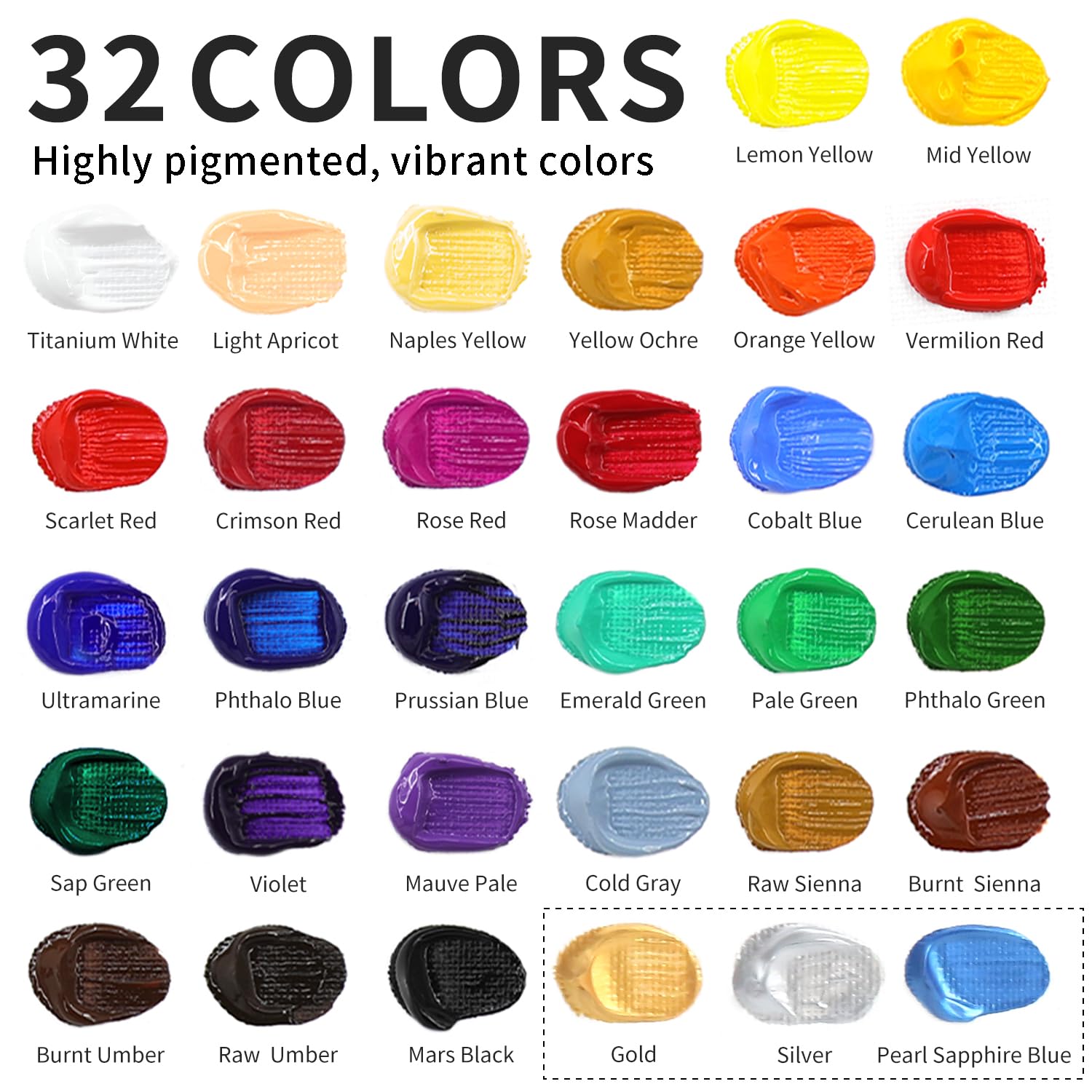 66-teiliges Acrylmalset mit Tischstaffelei, 32 Acrylfarben (je 22 ml), Pinselset mit Etui, Leinwänden – Komplettes Künstlerbedarfset für Erwachsene, Künstler und Anfänger