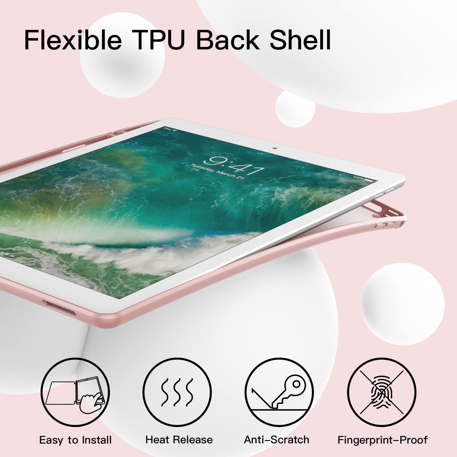 JETech Case for iPad Pro 12.9 Inch (2015/2017 Model, 1st/2nd Generation) with Pencil Holder - Image 3