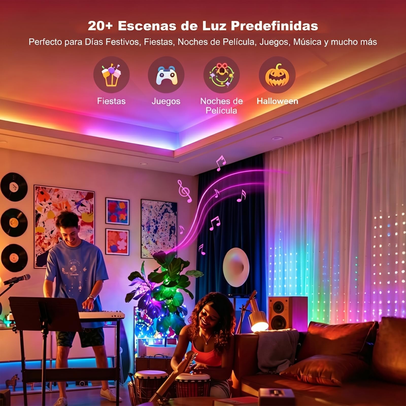 YEELIGHT Tira LED 20M, RGB+IC Smart Compatible con Matter, Alexa, Google Home y Apple HomeKit, Tira de Luces con Control por App(Hub E1 Requerido), Segmentos DIY y Sincronización Musical,10 m*2 rollos