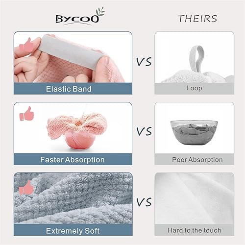 Miniatura 16 de Toalla grande de microfibra para mujer, toalla de secado de cabello antiencrespamiento con correa elástica, secado rápido, súper absorbente, Gris