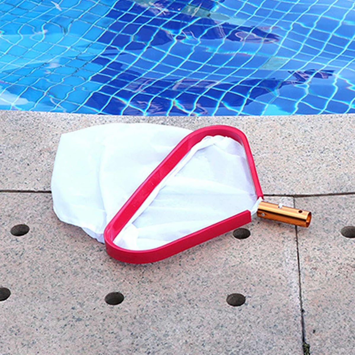 Épuisette professionnelle pour feuilles de piscine avec poignée en aluminium – Lot de 2 épuisettes en maille fine pour enlever efficacement les débris et utilisation facile