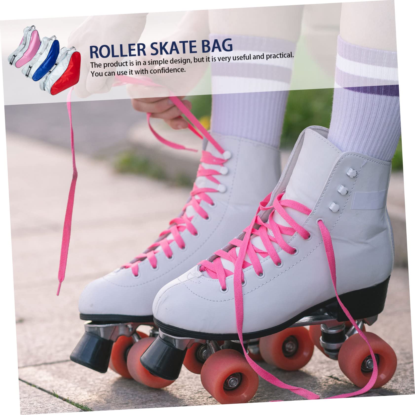 BESPORTBLE Roller Skate Bag For Girls Zipper Pouch Organizer