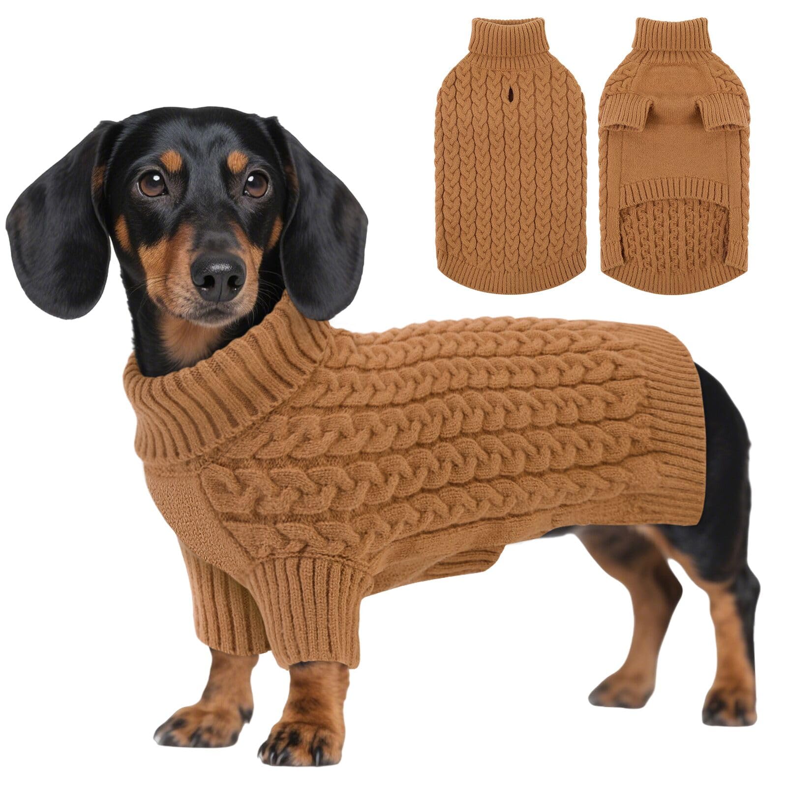 ASENKU Foldable Turtleneck Dog Jumper M, Warm Dog Coat for Medium Dogs — image 1
