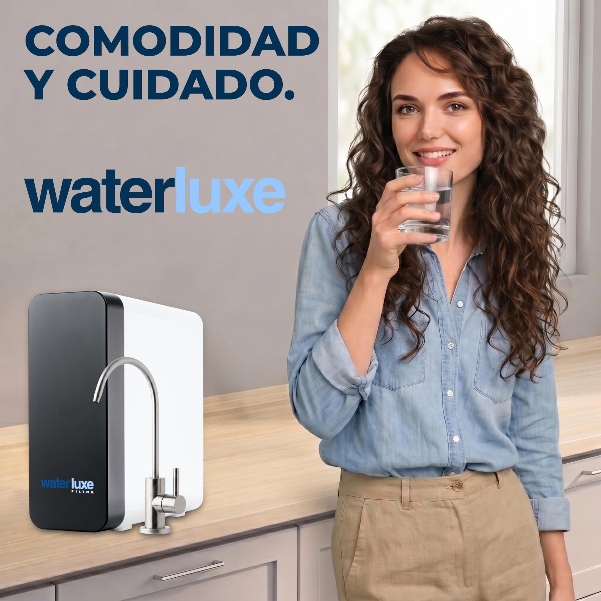 Filtra Equipo Compacto de Filtración de Agua Bajo Fregadero | Sistema de Ultrafiltración 3+1 Etapas con Grifo Independiente Sin Electricidad Sin Depósito y Sin Rechazo