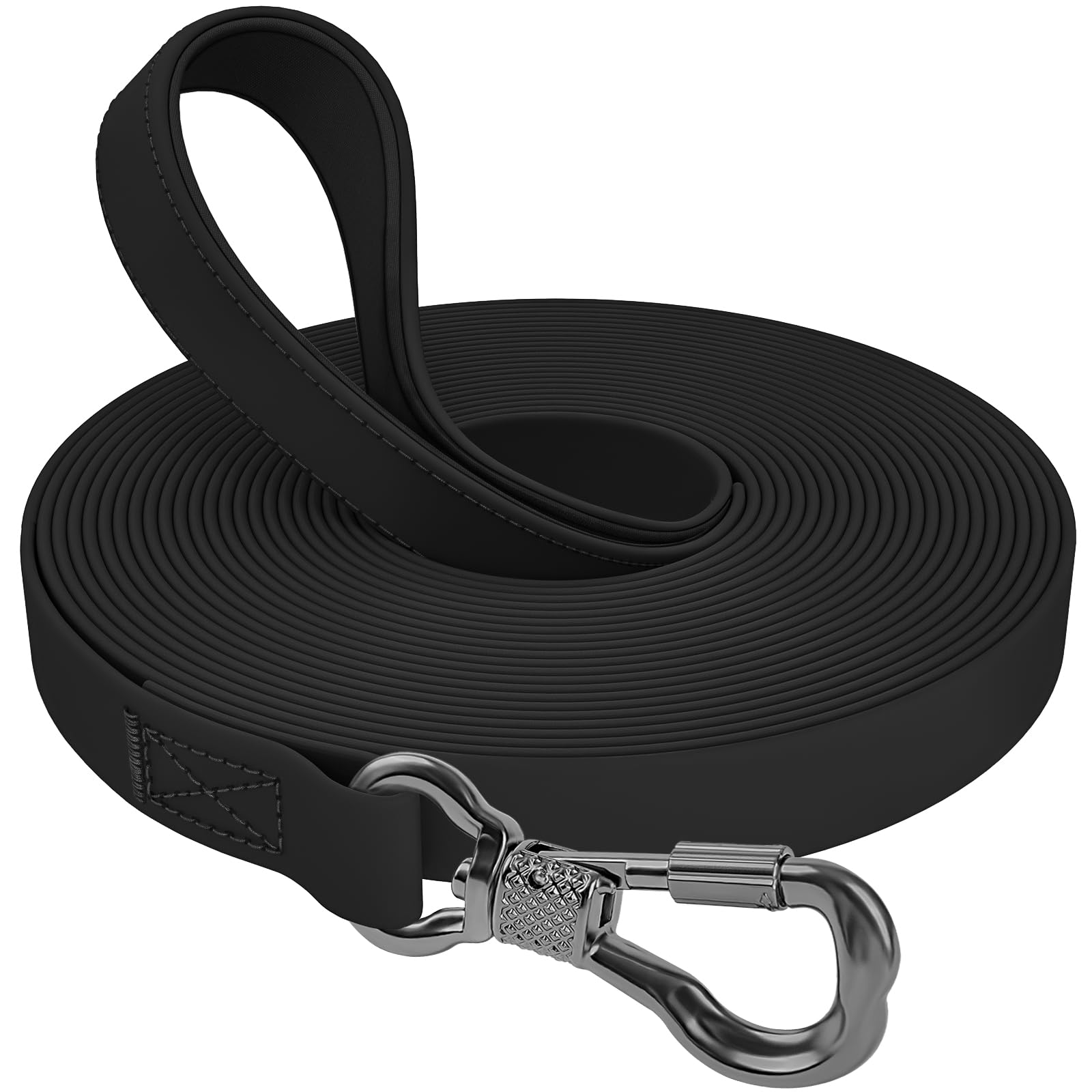XXBEN Guinzaglio impermeabile, 20m, gommato moschettone, corsa medium, resistente, cinturino polso