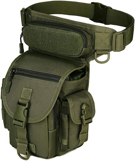 Huntvp Military Tactical Molle Drop Leg Bag Cross Over Leg Rig Thigh Pack Waist Bags for Motorcycle Cycling Riding Outdoors Camping Hiking