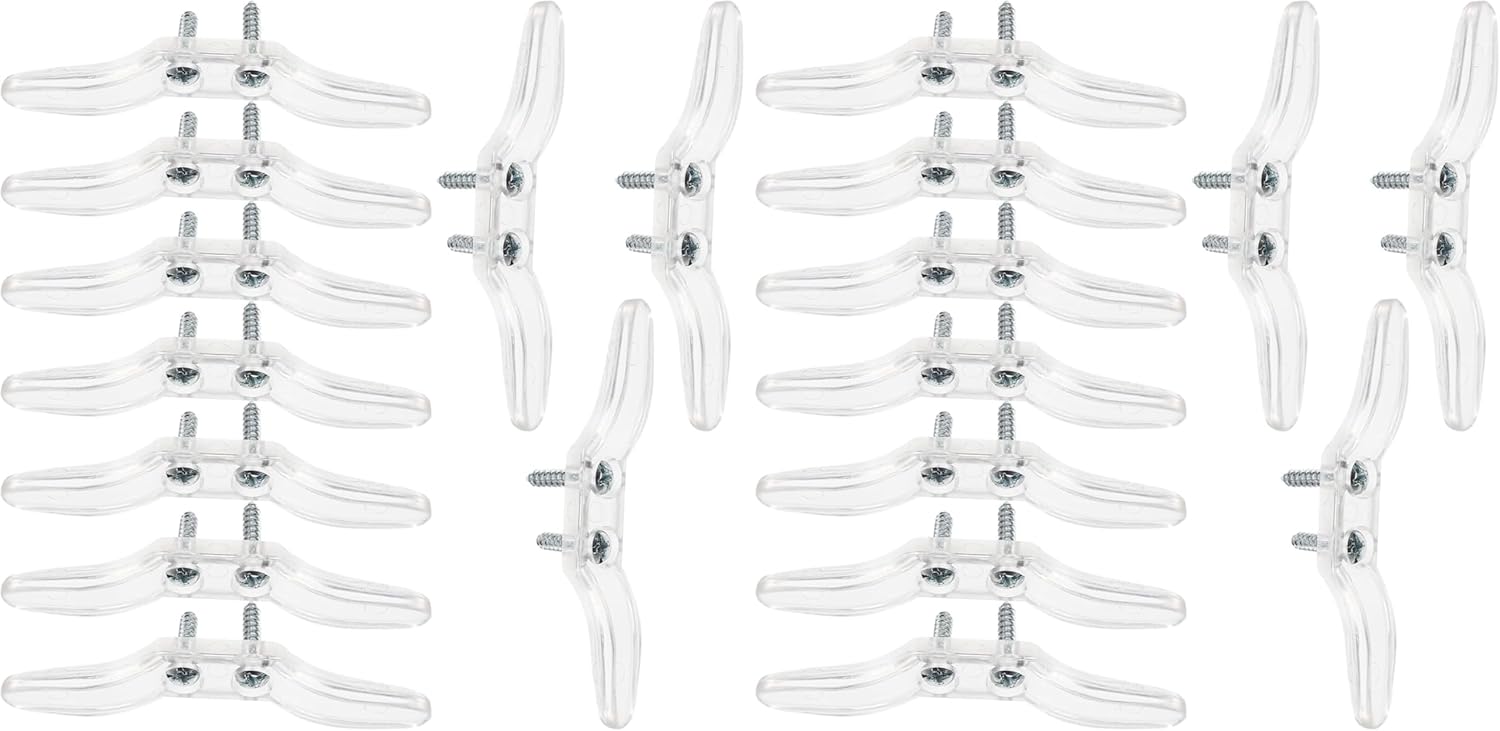 10Pc Clear Window Blind Cord Cleats, Plastic Safety Cord Cleat, Blind Rope Cleat with Screws for Home Office Window Blinds Curtains Sun Shades Ropes (Pack of 2)