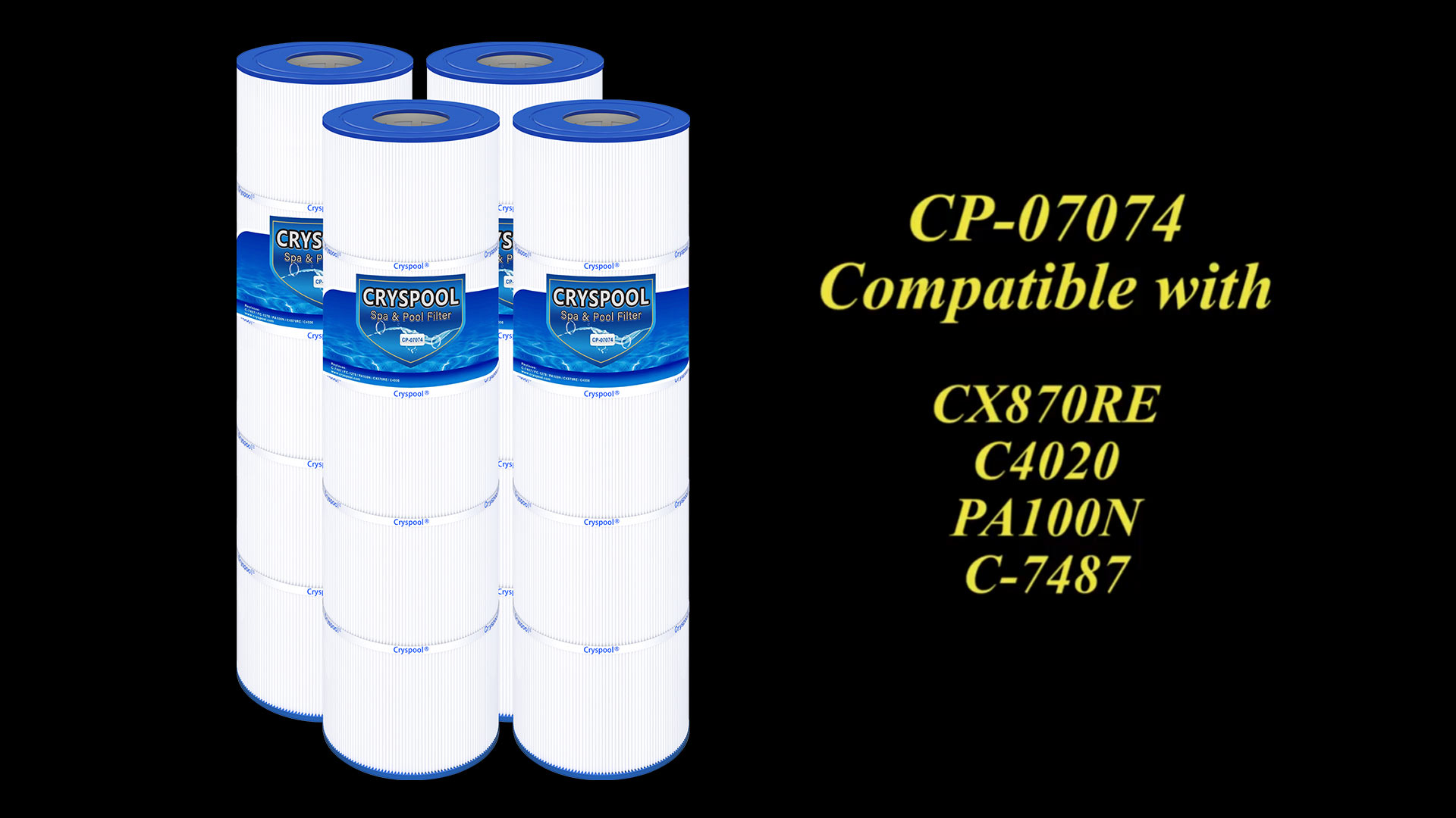 Optimum Pool Filter Cartridges 4-Pack - Compatible With Hayward Swim Clear C4500/C4520, 25.5" Long