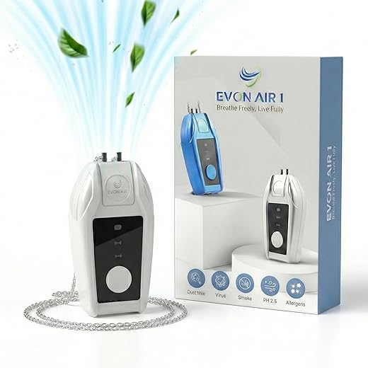 Portable Air Purifier for Travel with 50M Ions/cm³ | Mini Wearable Necklace Ionizer, Filterless, No Maintenance | Personal Air Purifier Small, 500mAh Rechargeable, 75H Runtime, CE ROHS FCC Certified