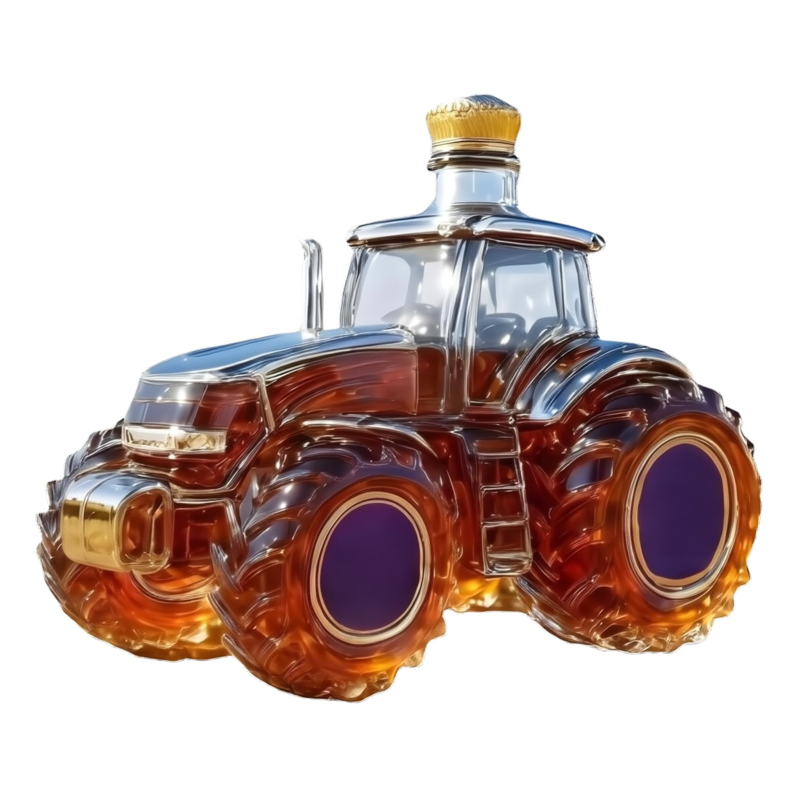 Carafe à whisky créative tracteur bleu pour remplacer les bouteilles tristes