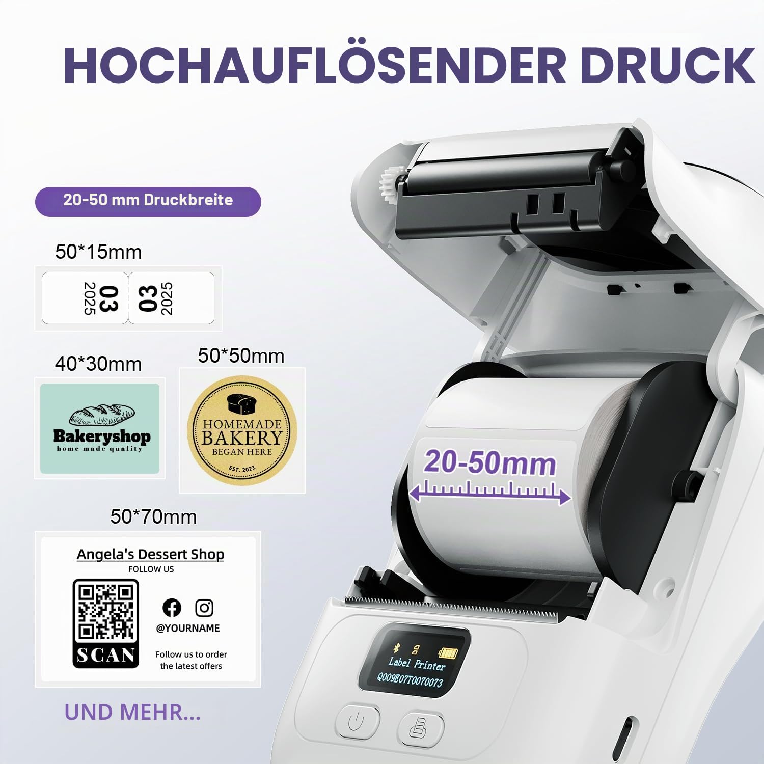 Phomemo M110 Etikettendrucker, Bluetooth Beschriftungsgerät Selbstklebend