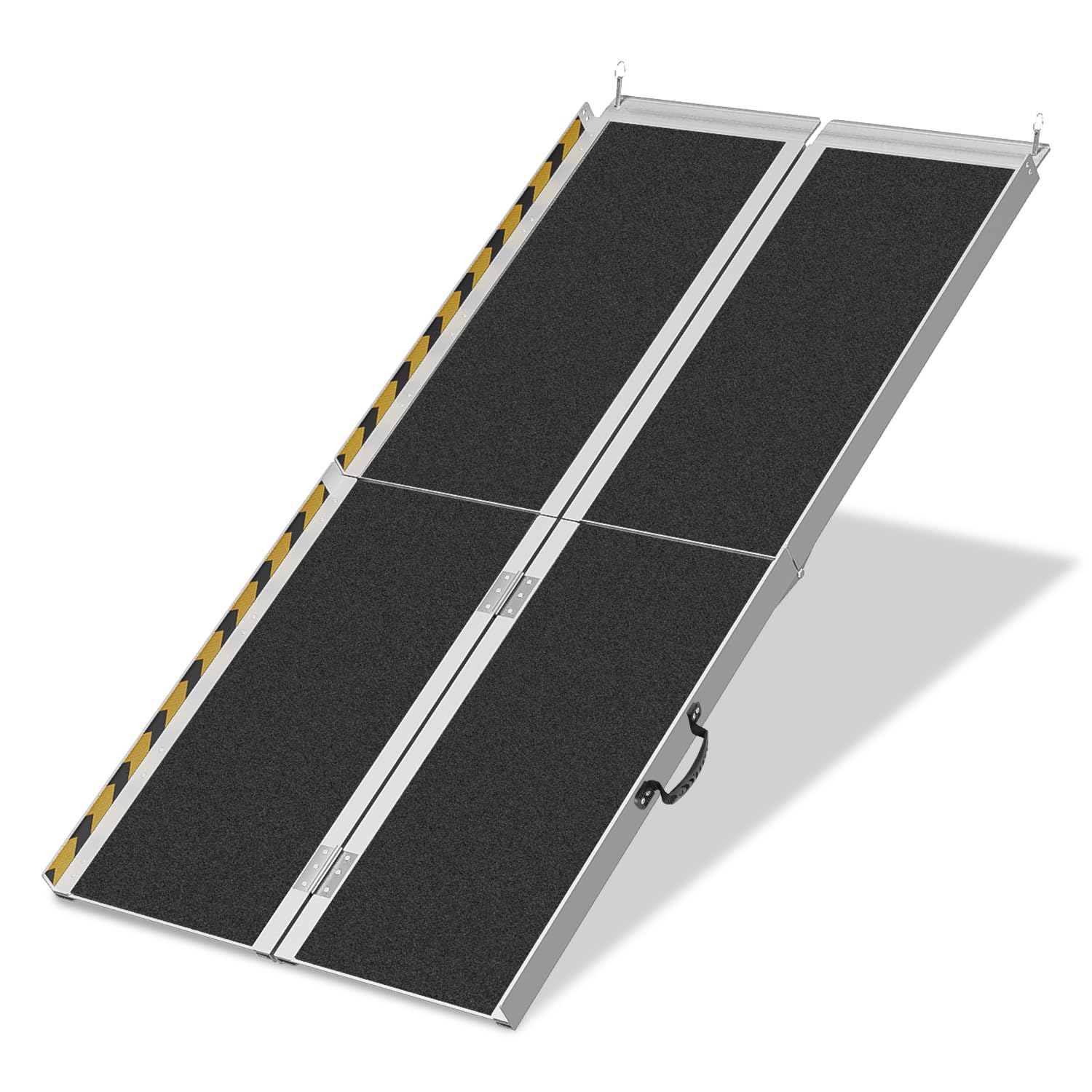 Rampa para silla de ruedas de 152 x 73 cm, soporta hasta 270 kg, con superficie antideslizante, portátil, para silla de ruedas, para casa, escalones, escaleras, apertura de puerta